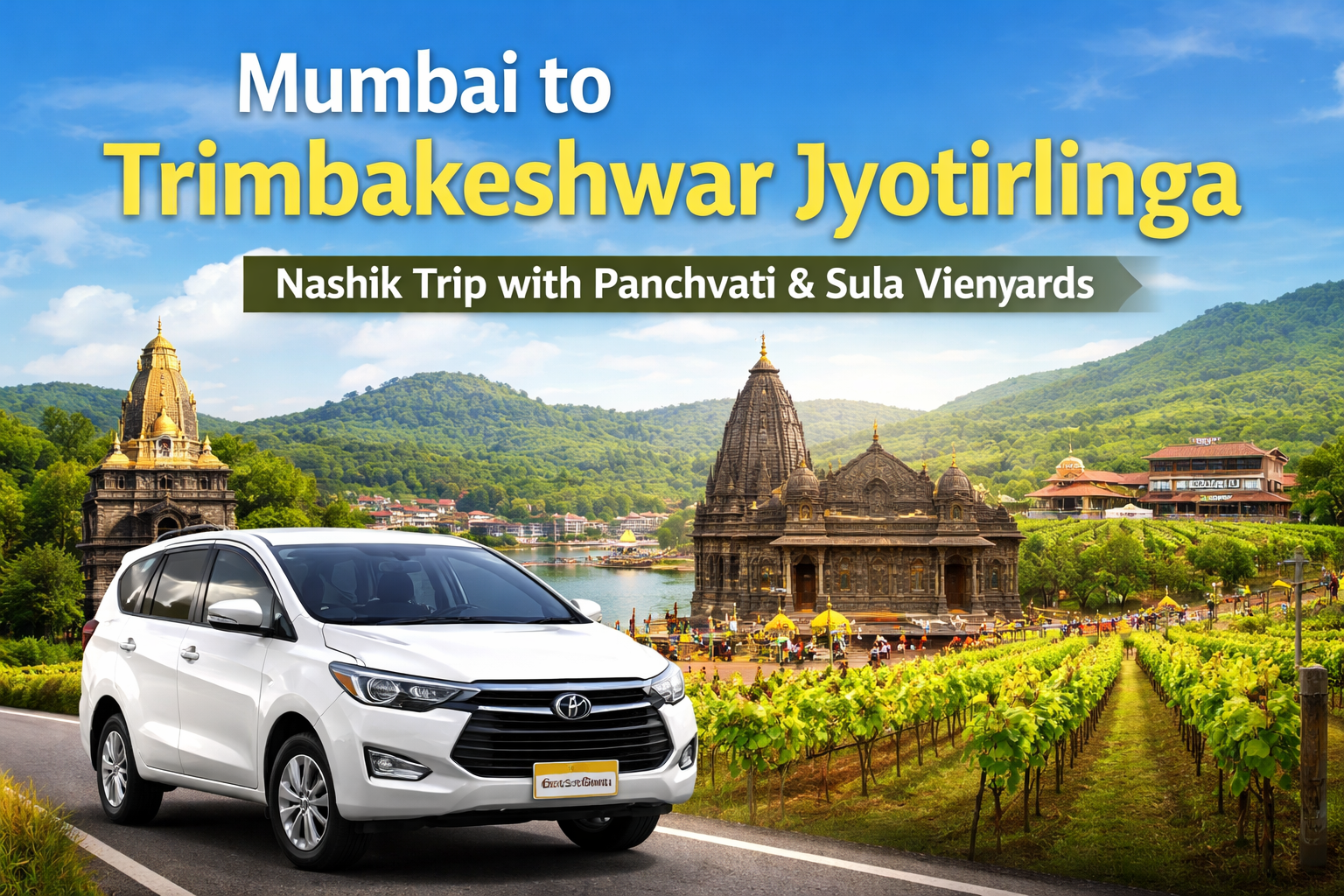 Mumbai to Trimbakeshwar Jyotirlinga cab service with Panchvati and Sula Vineyards sightseeing