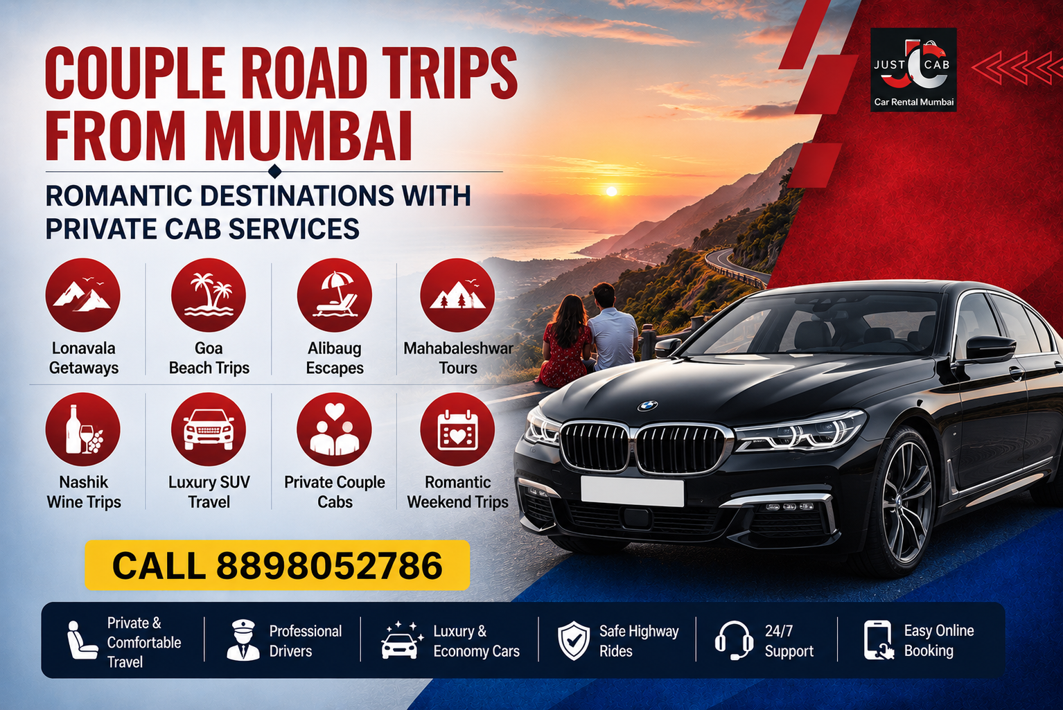 Couple Road Trips from Mumbai – Romantic Destinations with Private Cabs