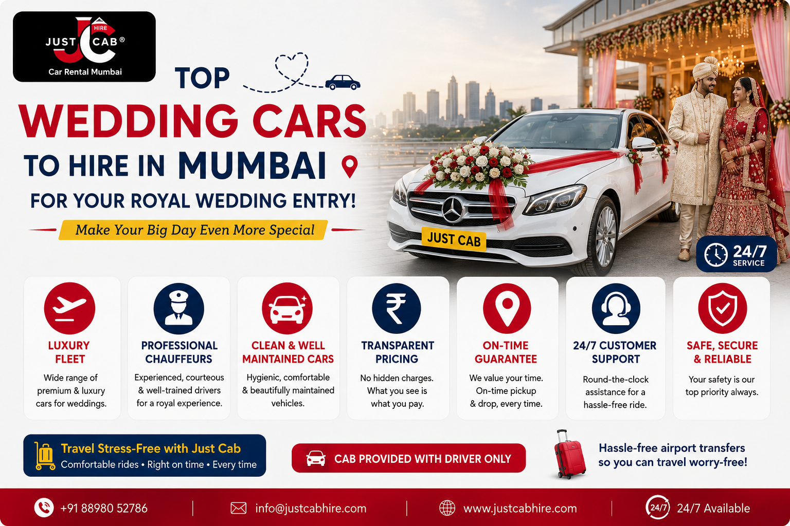 Top Wedding Cars to Hire in Mumbai for a Royal Wedding Entry